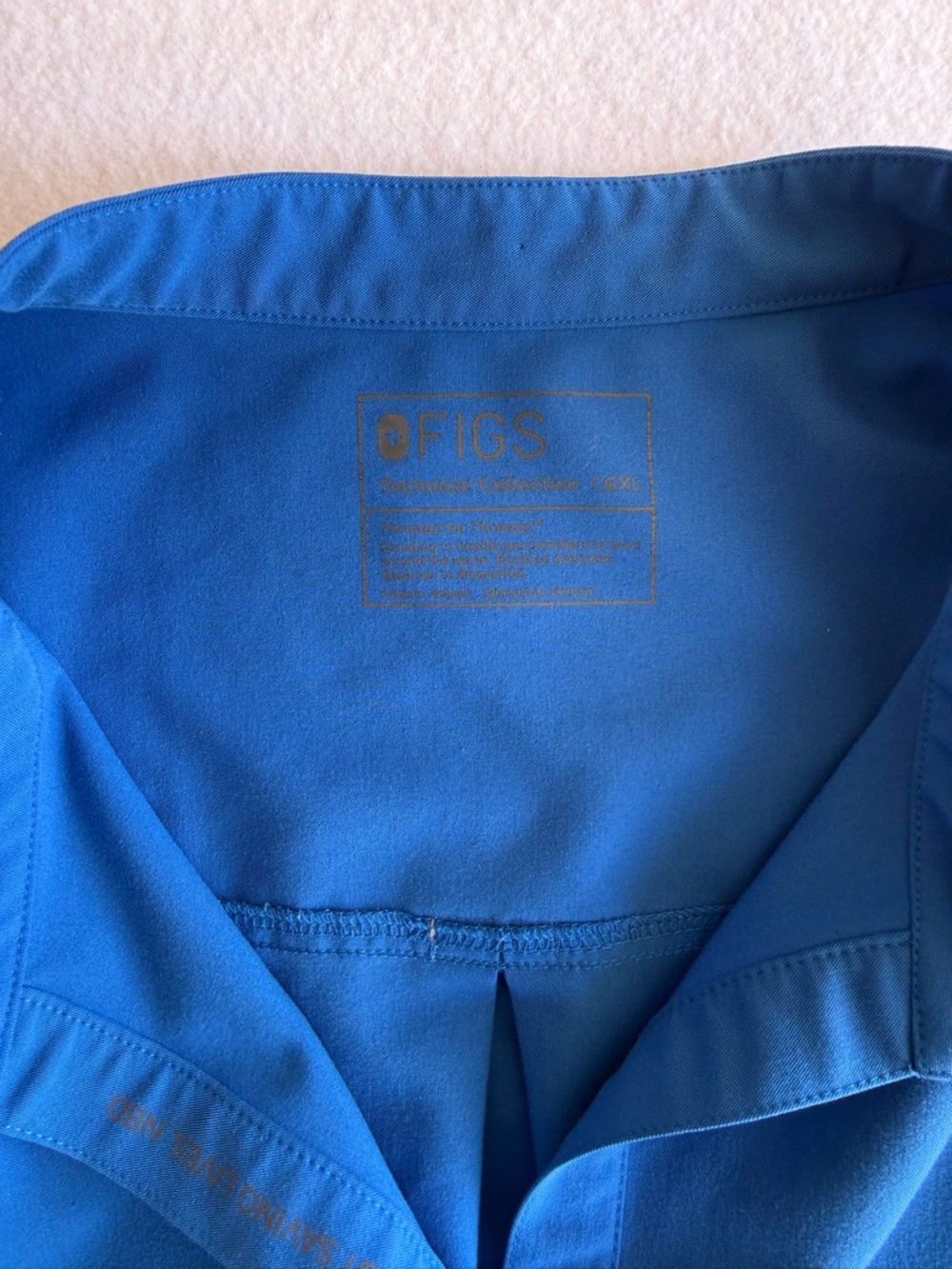 Figs Scrub Set Women's 6XL Tall Blue Rafaela Top & Livington Pants Stretch - Picture 6 of 12